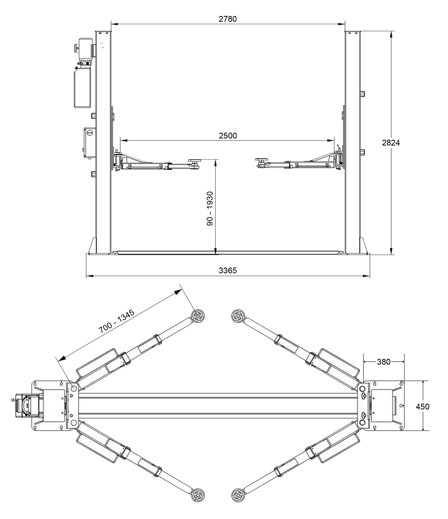 ELEVADOR 2 COLUMNAS 220V 4T
